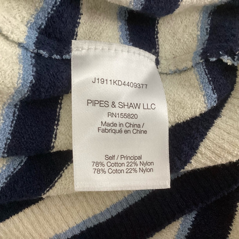 Veronica Beard Split Neck Striped Pullover Top Med - image 7